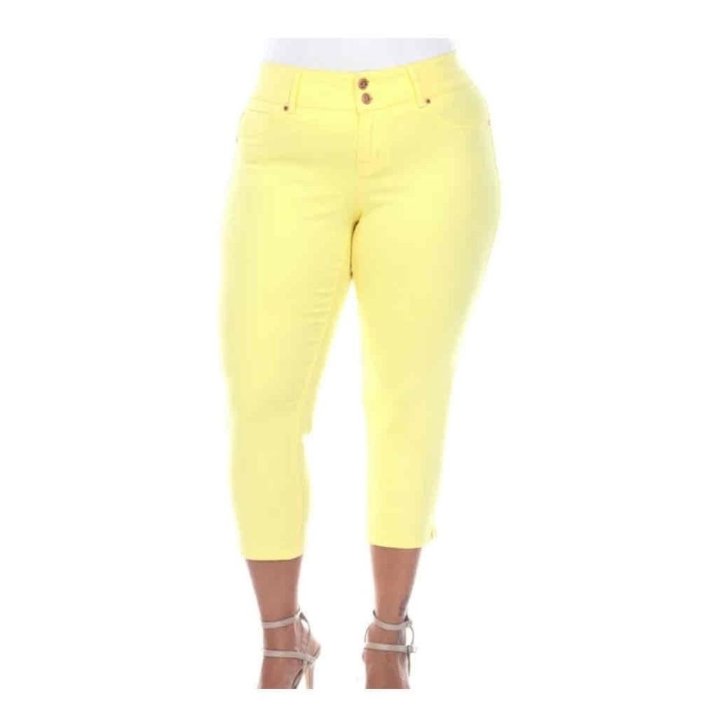 NWT White Mark Women Blue Stretch Capri Jeans Size 22 Plus
